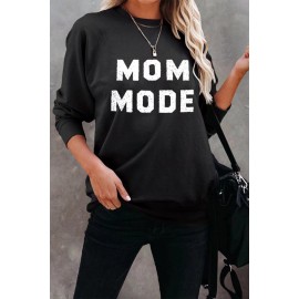 MOM MODE Print Crew Neck Pullover Sweatshirt